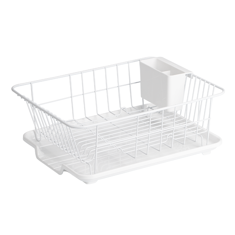 茶花金属沥水架碗筷收纳沥水架厨房收纳架碗盘碗架餐具碗碟碗架置物架 白色