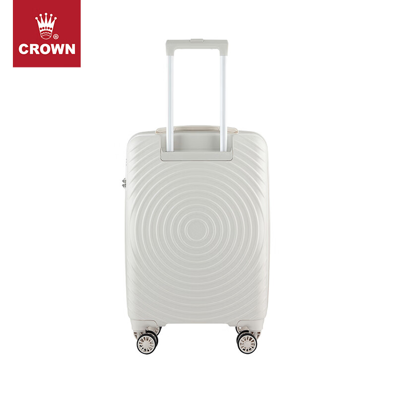 皇冠环保材质8轮万向轮登机箱行李箱拉杆箱C-H2030H新 奶白色 拉链 20英寸 可登机