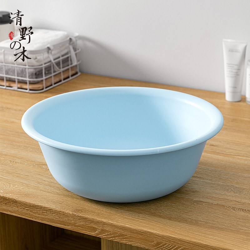 Qingye wood plastic washbasin medium blue thickened drop resistant washing and vegetable basin