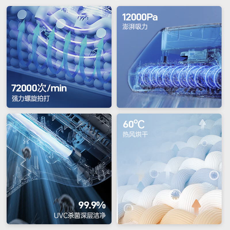 摩飞电器（Morphyrichards）除螨仪 双杯家用手持吸尘除螨机 大吸力床上拍打去螨虫机 热风祛湿紫外线杀菌机MR3101