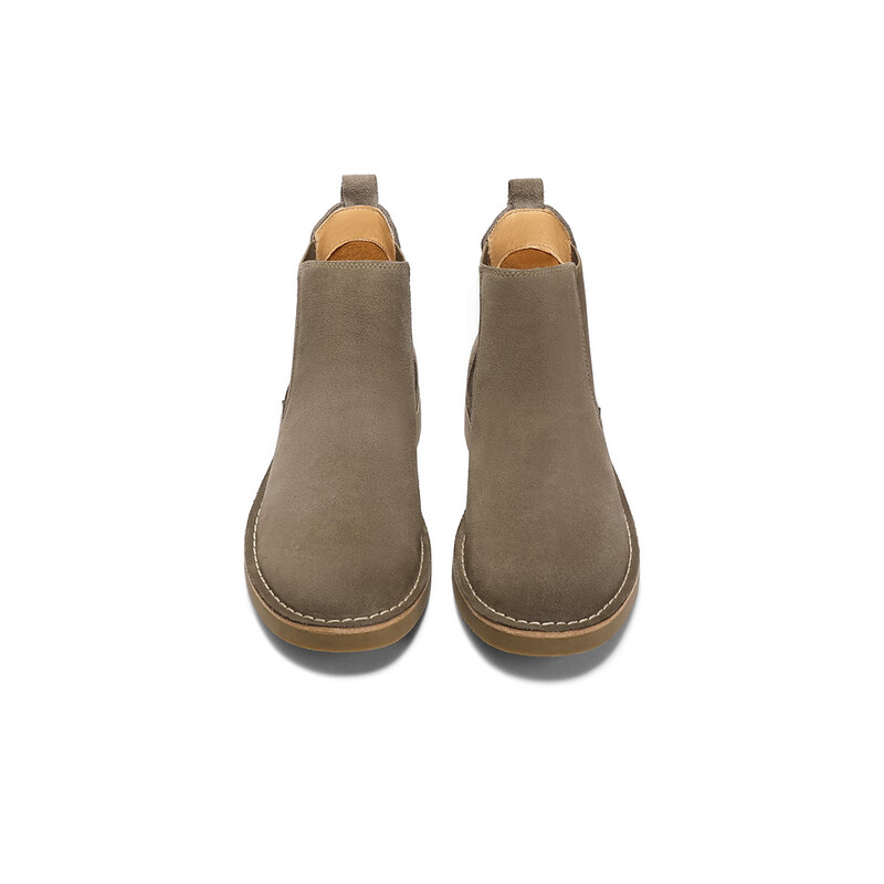 百丽潮搭休闲靴男靴2023冬季新款英伦风短靴切尔西靴加绒A1261DD3预售 绿色-单里 38