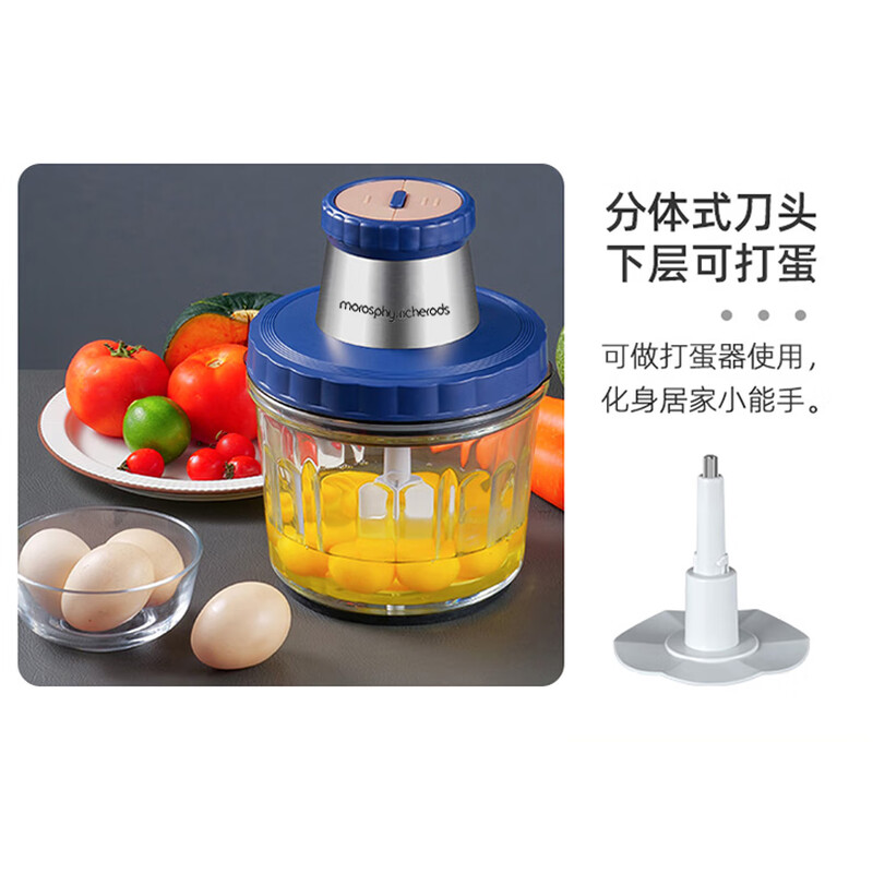 morosphy richerods绞肉机 家用绞馅机 碎肉机 电动多功能辅食料理机打蒜搅拌 不锈钢 第三代 MF-2148