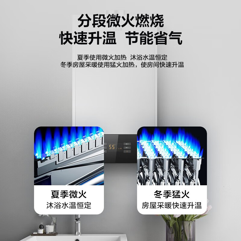 美的（Midea）双变频省气 大功率燃气壁挂炉 天然气地暖采暖 家用锅炉 恒温省气 大面积大户型家庭L1PB36-C16