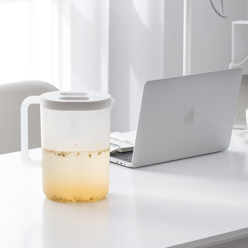 茶花（CHAHUA）茶花冷水壶 塑料大容量透明凉水壶凉水杯果汁壶冷饮壶 【2.2L】优乐凉水壶L-透明绿