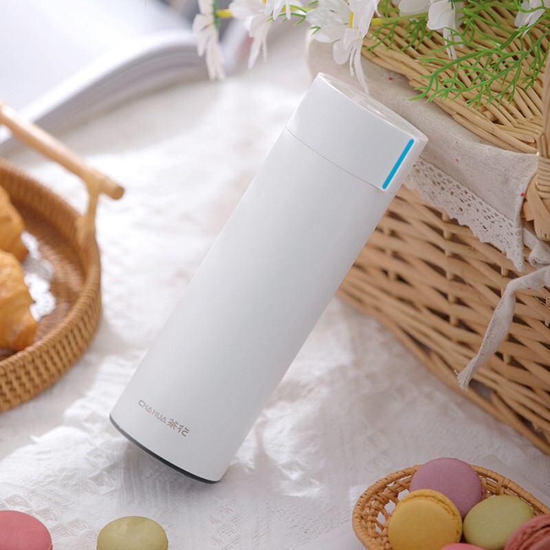 茶花（CHAHUA）不锈钢保温杯男女户外旅行水杯便携防滑学生茶杯时尚茶杯外带 黑色 450ml