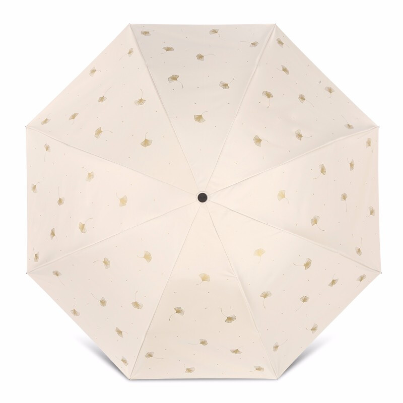 天堂伞太阳伞防晒防紫外线遮阳伞户外伞晴雨两用便携雨伞男女 银杏飞舞-甘酪白