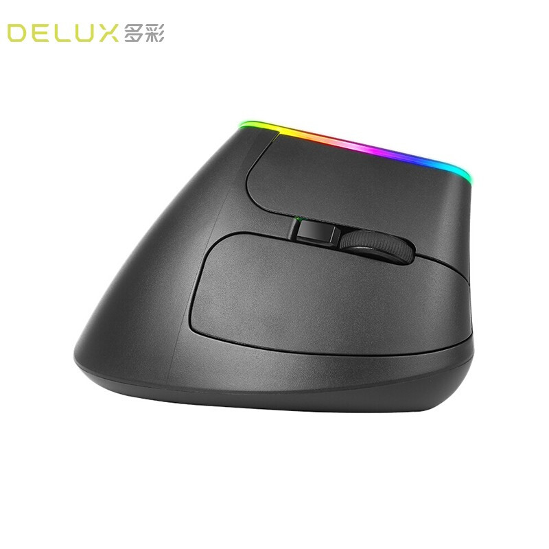 Colorful Delux m618d wireless mouse mute mouse computer notebook office mouse ergonomic vertical mouse charging Mouse Black