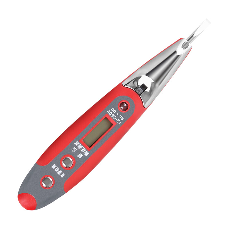 Delixi Electric multifunctional induction electrician measuring pen with lighting digital display testing pen screwdriver 12-250v