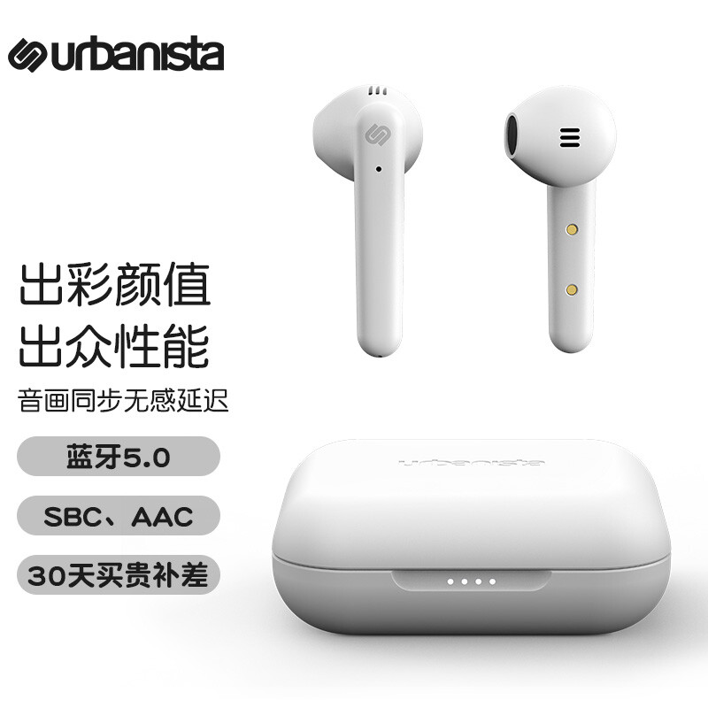 Urbanista Stockholm plus true wireless Bluetooth headset semi in ear sports music game phone headset Apple Huawei Xiaomi universal white