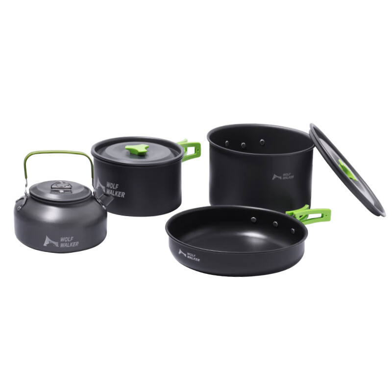 狼行者卡式炉户外炉具炊具便携式露营卡斯瓦斯炉商用火锅卡磁煤气燃气灶 卡式炉+大号套锅