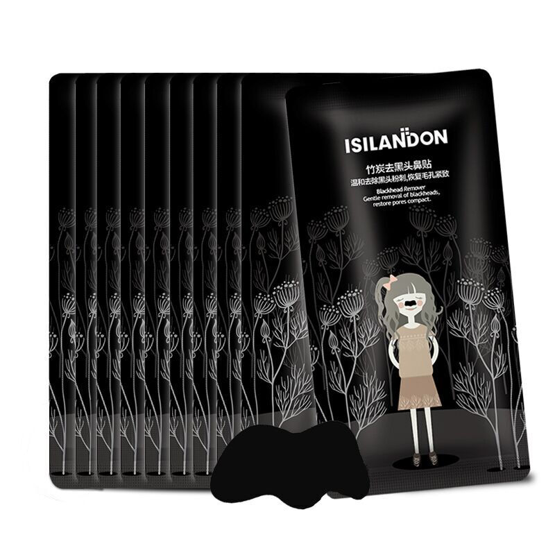 Yi Shi LAN ton bamboo charcoal to black head nose paste 10 pieces (nose paste to nose film to Black Mask hand pulled noodle mask)