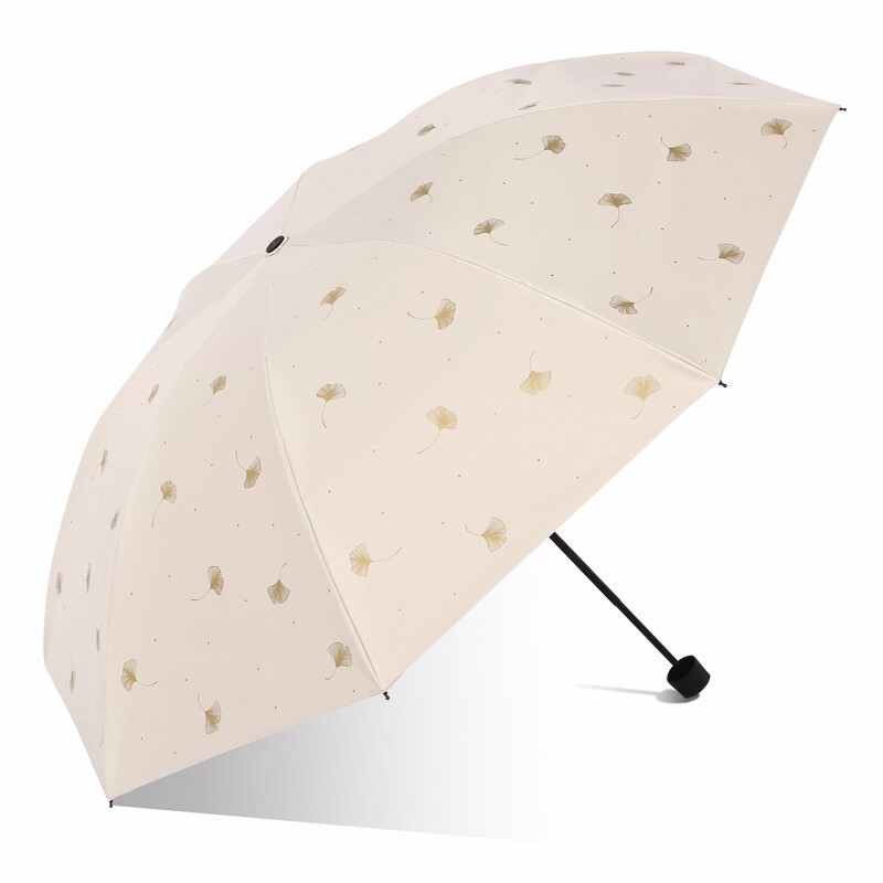 天堂伞太阳伞防晒防紫外线遮阳伞户外伞晴雨两用便携雨伞男女 银杏飞舞-甘酪白