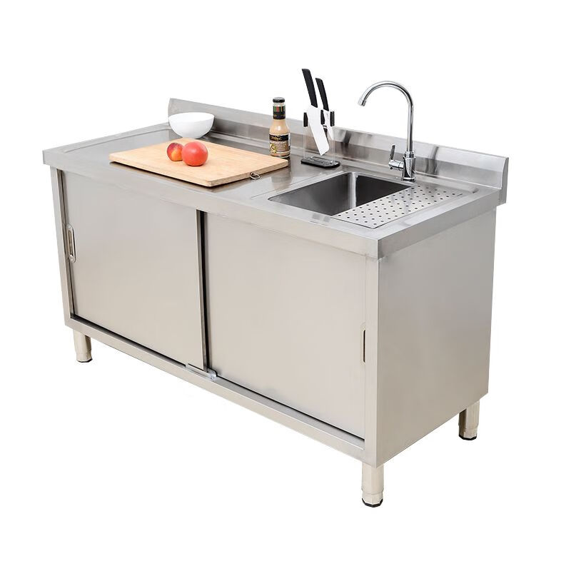 领象不锈钢工作台定制专拍国标304不锈钢240*60*80厨房水池