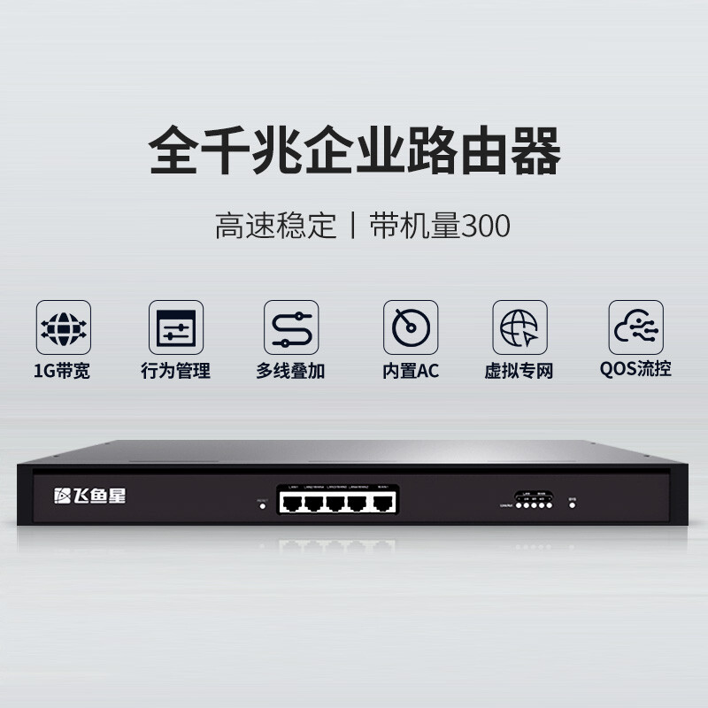 飞鱼星 VE1520G 多WAN口全千兆VPN企业路由器 内置AC防火墙/带宽叠加/行为管理 带机量300-融创集采商城