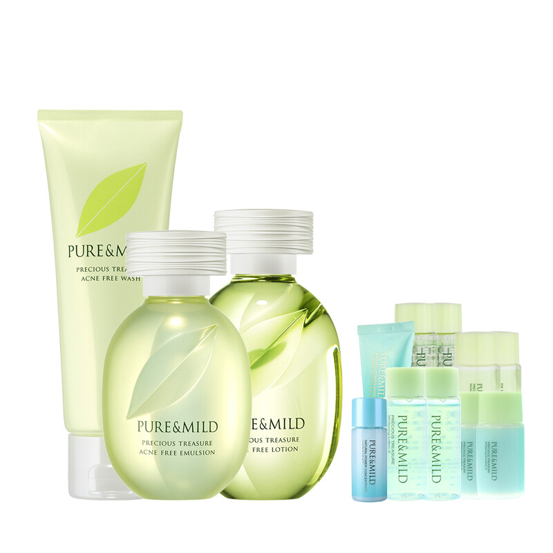 Shiseido Pure & mild fresh and pure essence acne cleaning set (120g facial cleanser + 150ml water + 120ml milk + 10 free gifts sent randomly)