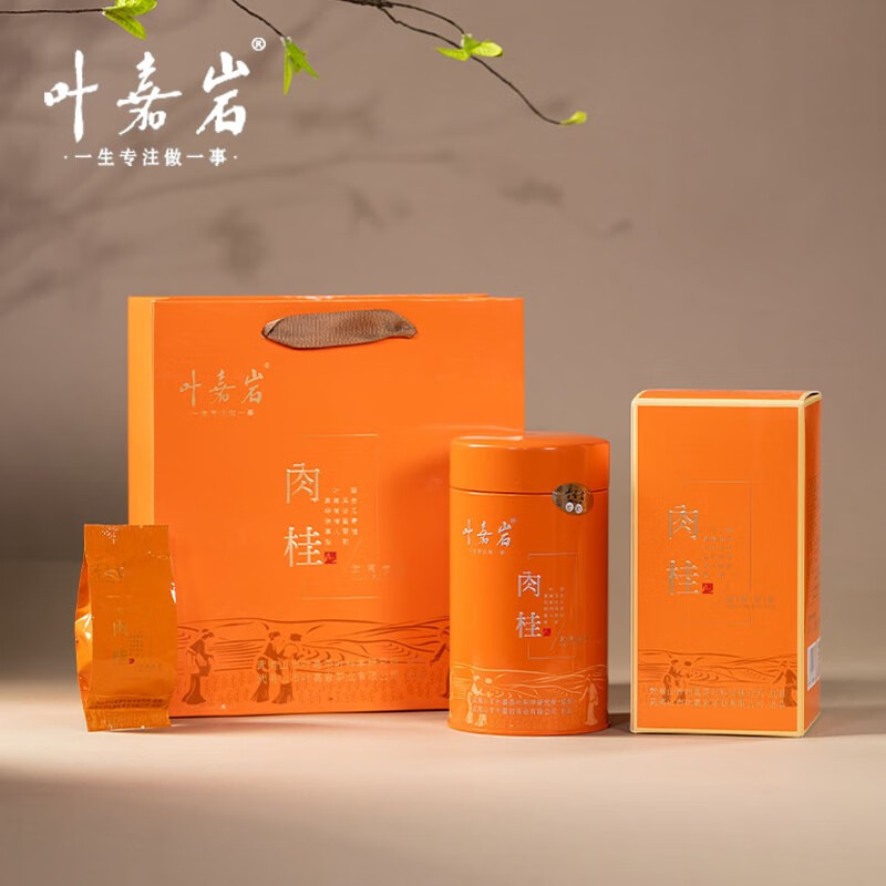 叶嘉岩 溪谷留香武夷岩茶肉桂桂皮香辛锐醇厚工作茶送礼铁罐装 肉桂（配礼袋） 200g