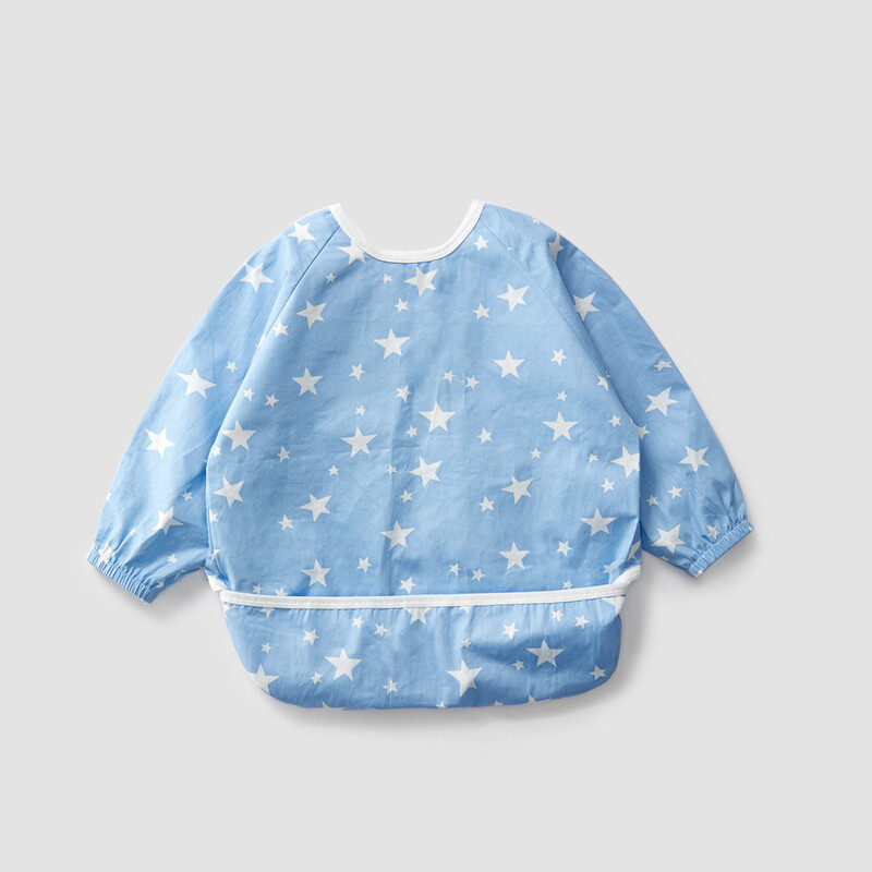 Wellber baby eating hood clothes INFANT BIB children waterproof painting anti dressing star 120 / 60