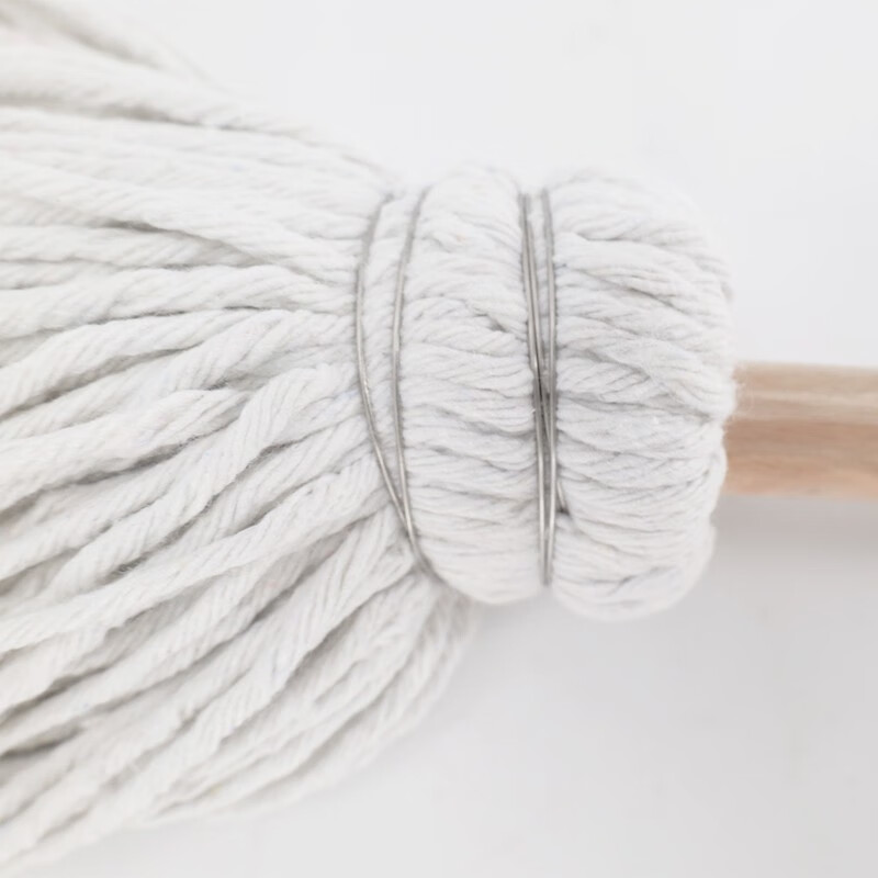 KEERNY棉线拖把白色传统老式墩布拖布 工厂吸水圆头木杆拖把1个