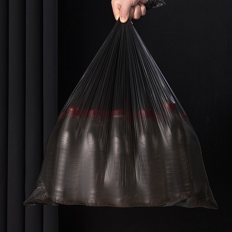 茶花平口垃圾袋厨房卫生间一次性塑料袋办公室宿舍厚韧垃圾袋 厚韧垃圾袋3卷装L20