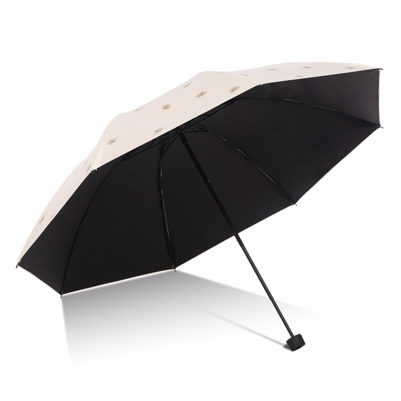 天堂伞太阳伞防晒防紫外线遮阳伞户外伞晴雨两用便携雨伞男女 银杏飞舞-甘酪白