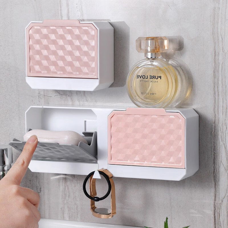 Clever assistant soap box double-layer drainage soap box rack toilet creative manual soap rack face washing soap holder with cover
