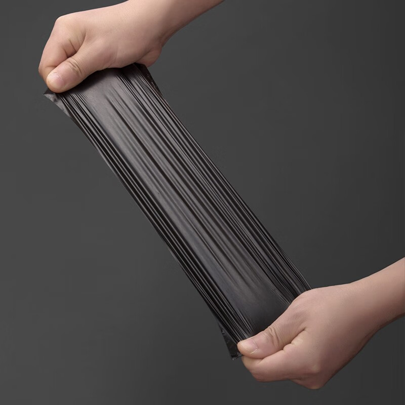 茶花平口垃圾袋厨房卫生间一次性塑料袋办公室宿舍厚韧垃圾袋 厚韧垃圾袋3卷装L20