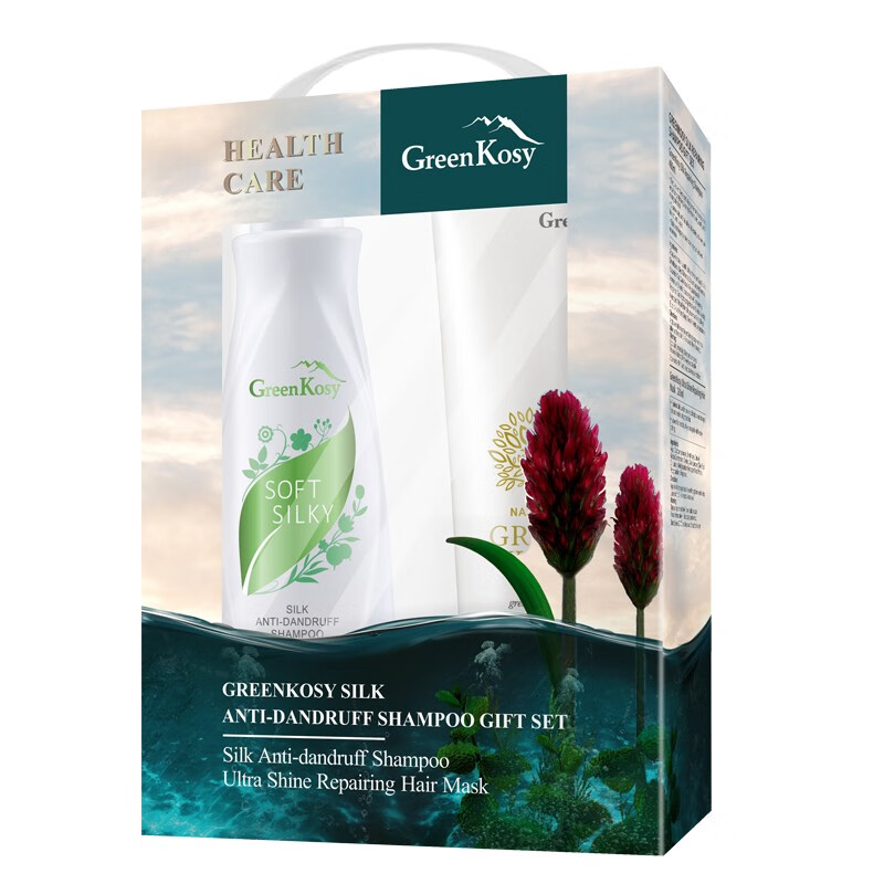 绿色溪谷（greenkoy）洗发水护发素沐浴露洗护套装礼盒 凝脂修护柔炫丝滑 柔炫去屑两件套（洗发+发膜）