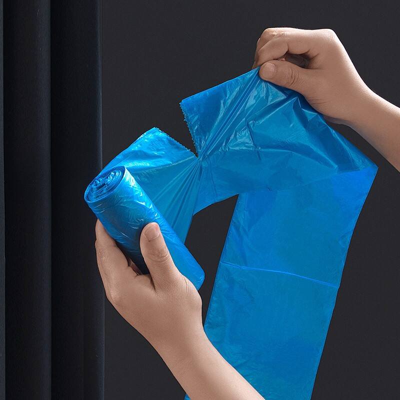 茶花平口垃圾袋厨房卫生间一次性塑料袋办公室宿舍厚韧垃圾袋 厚韧垃圾袋3卷装L20