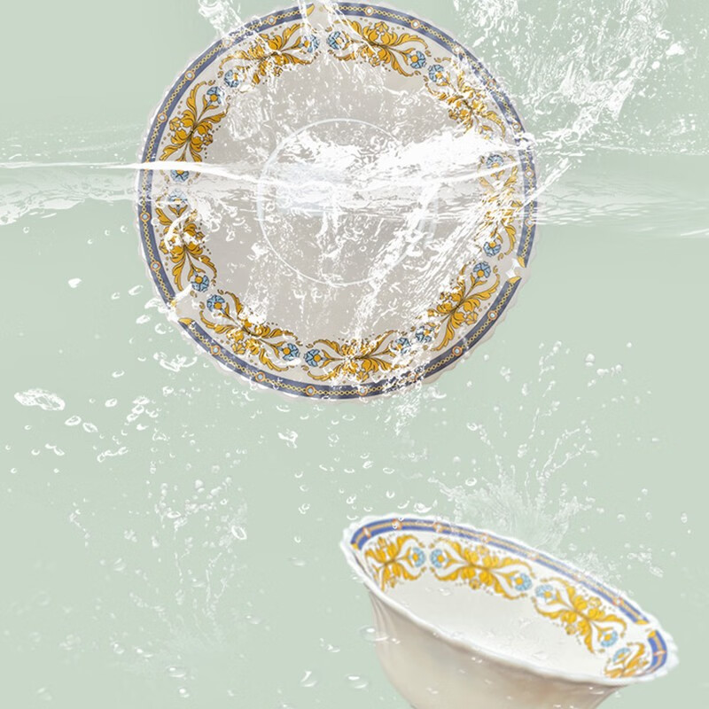 康宁餐具 餐具套装耐高温玻璃碗碟盘套装 彭巴杜夫人 餐具16件套B 16头