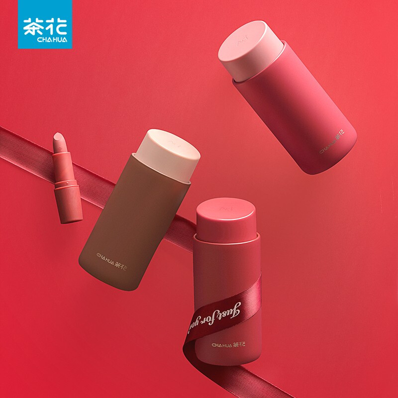 茶花mini口红保温杯女随手随行杯夏季便携个性潮流创意可爱水杯 暖茶橘