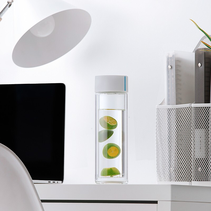 茶花（CHAHUA）欧铂兹*双层抗菌玻璃杯水杯茶杯抗菌水杯 320ml 黑色