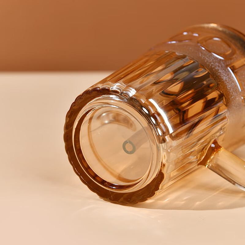 MOM 吸管杯玻璃水杯咖啡杯商务礼品批发活动礼采购送客户6127/6128 带盖把手吸管杯400ml