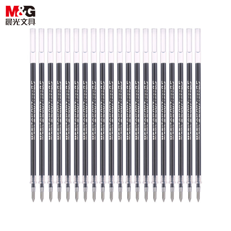 晨光(M&G)文具0.5mm黑色学生考试中性笔芯 子弹头签字笔替芯 金钻系列水笔芯 20支/盒MG007-融创集采商城