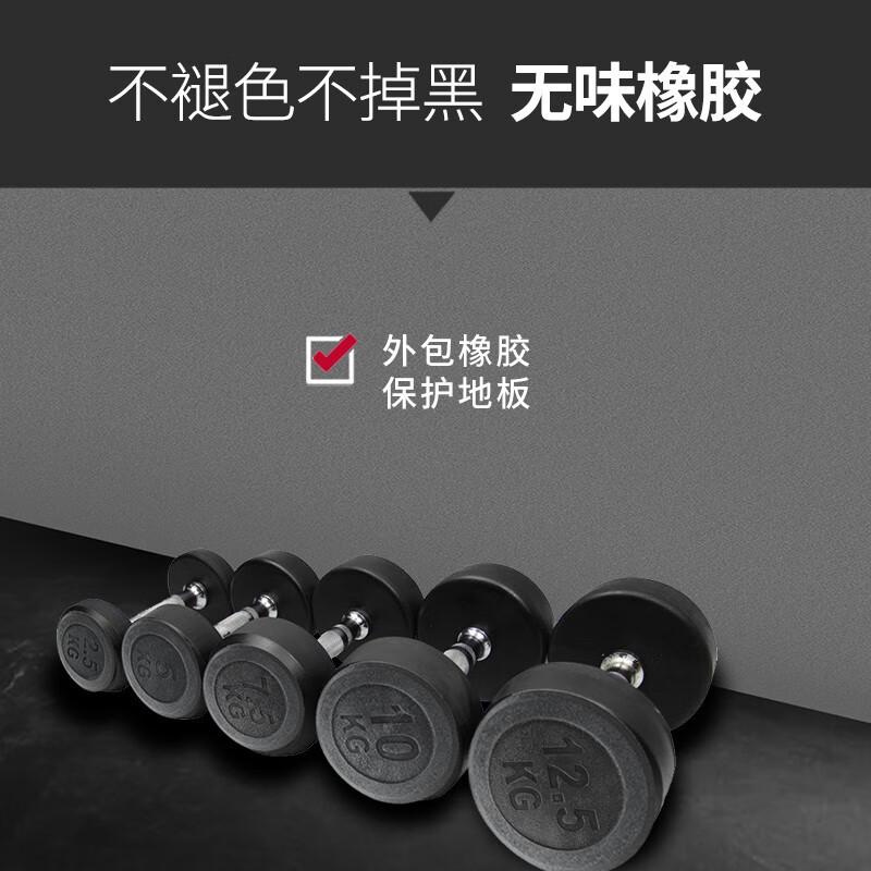 捷瑞特JOROTO美国品牌环保包胶哑铃男士手铃家用健身器材 7.5公斤一对