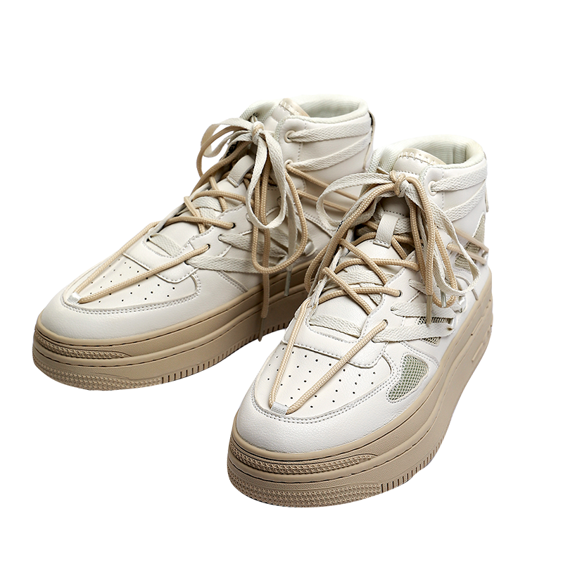 Carofirld  Niche national tide high-top couple DUNK bone air force board shoes beige CF140028