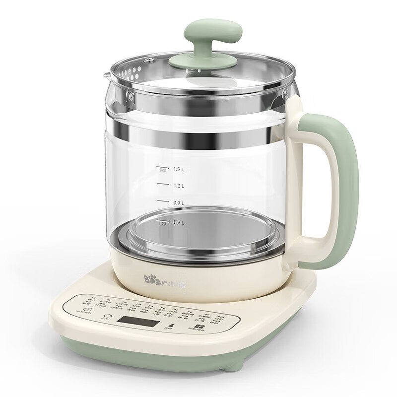 小熊养生壶电水壶烧水壶多功能煮茶器玻璃花茶壶 智能保温1.5L YSH-D15T3