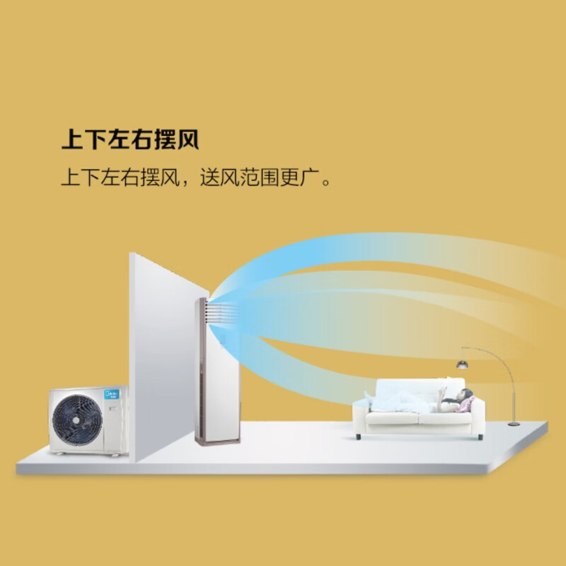 美的（Midea）2匹 柜式空调 新三级能效 变频冷暖 商用柜机 立式空调 大风口KFR-51LW/BDN8Y-PA401(3)A 企慧购