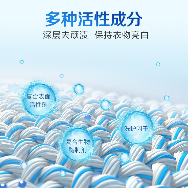 立白亮白洗衣粉 洁净焕新 去渍留香 低泡易漂 不伤手不伤衣 5kg/袋