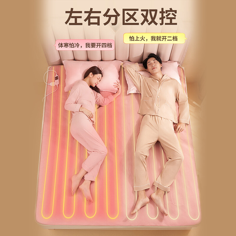 南极人电热毯80*180cm长毛绒电褥子安全智能调温定时断电自动降档双控