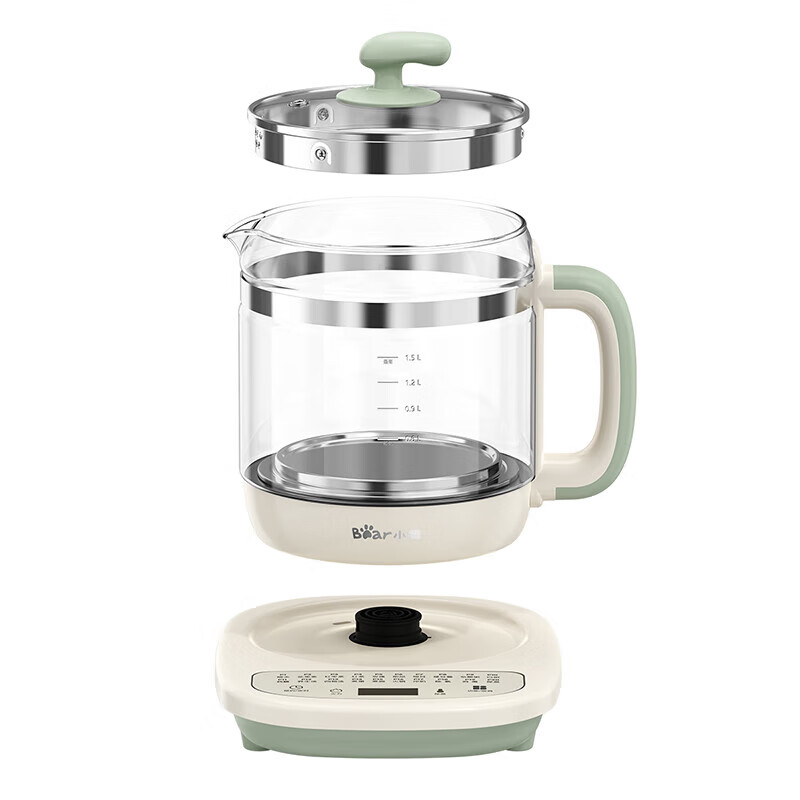 小熊养生壶电水壶烧水壶多功能煮茶器玻璃花茶壶 智能保温1.5L YSH-D15T3