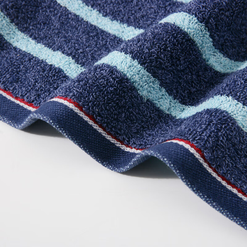 金号毛巾家纺 A类纯棉条纹方巾2条装 带挂绳