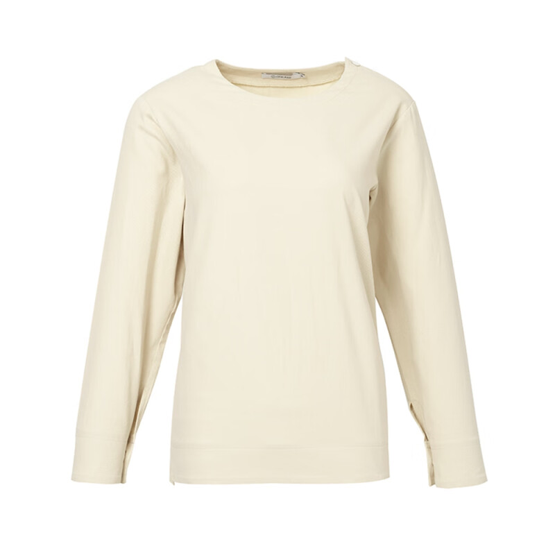 CA200101 Women's simple round collar loose-fitting long-sleeved shirt