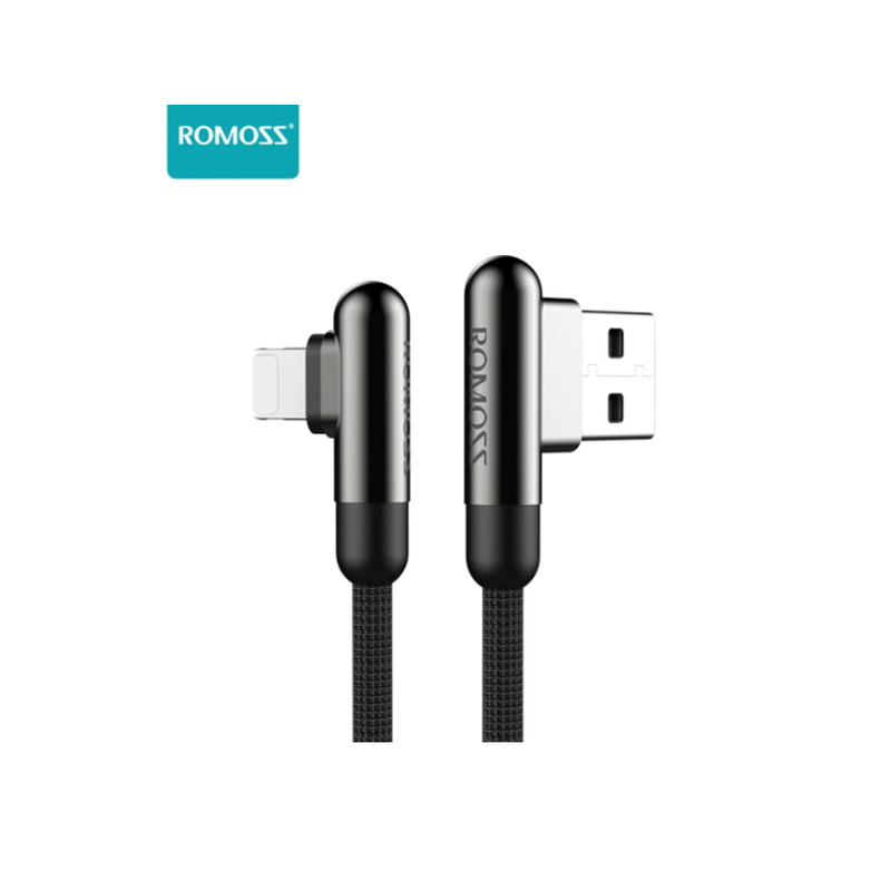 Roma romoss cb12a Apple fast charging elbow data cable zinc alloy chicken eating cable mobile phone charger cable suitable for iphonexs max / X / 8 / 7 / 6S plus / iPad