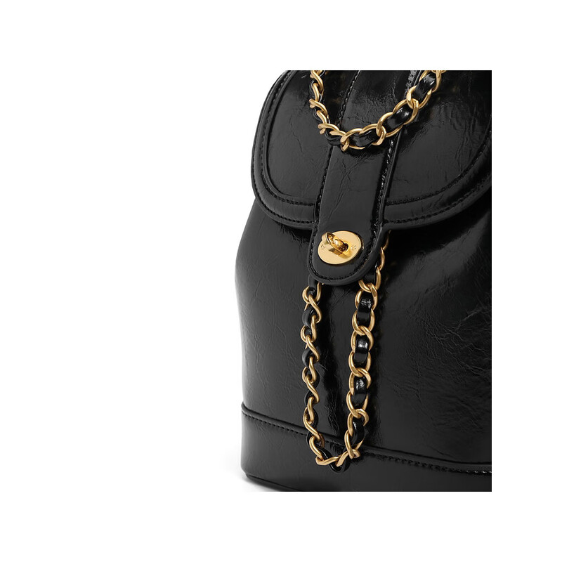 百丽包包女2023秋季新商场同款质感通勤小香风链条百搭双肩包X6803CX3 黑色 F