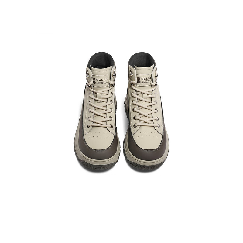 百丽厚底工装靴女2023冬季新商场同款防撞边拼接休闲短靴A3C1DDM3预售 绿色-单里 34