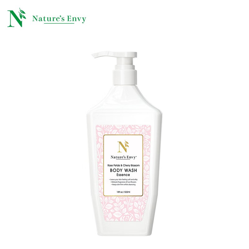 天然之扉 樱花玫瑰精华沐浴露532ml 植物萃取清洁肌肤花香氛型滋润沐浴乳 樱花玫瑰沐浴露532ml