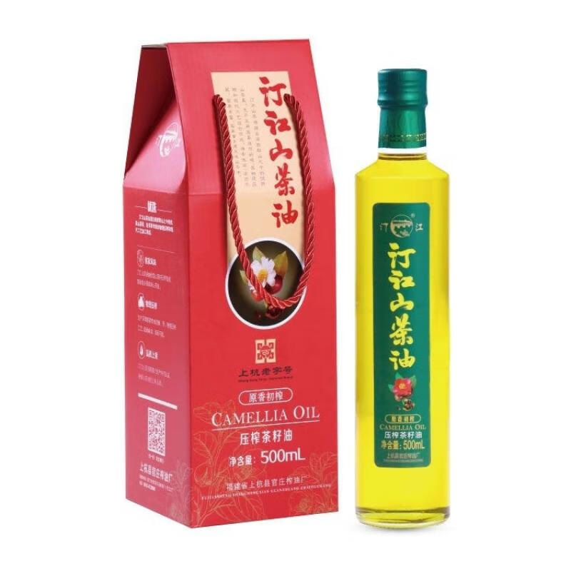汀江山茶油茶籽油食用油物理压榨茶油原味无添加纯正山茶油瓶装礼盒 山茶油500ml家庭装