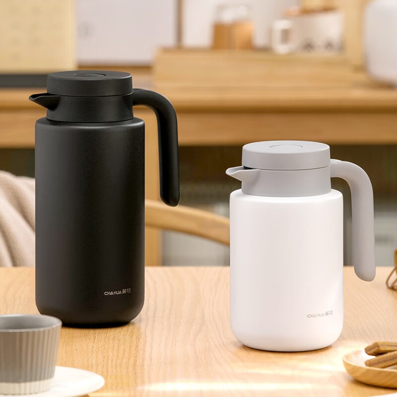 茶花（CHAHUA） 茶花保温水壶家用大容量便携热水壶学生热水瓶保温水瓶不锈钢 【1.2L】黑色
