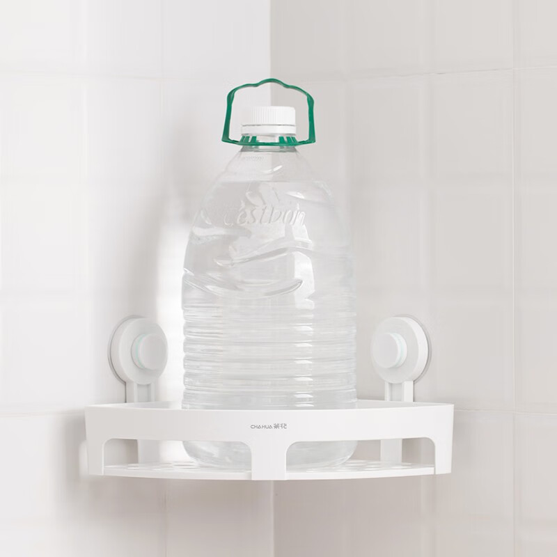 茶花（CHAHUA） 茶花卫生间贴壁式三角置物架储物架壁挂免打孔厨房浴室墙角收纳架 【2个装】卡乐强力三角置物架