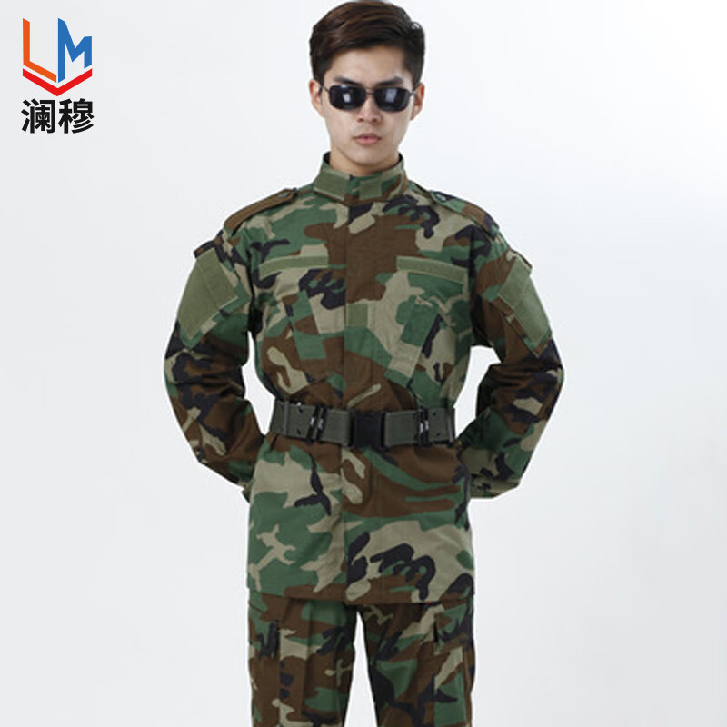 澜穆 外军迷彩服男春秋加厚耐磨战术服军迷户外cs野战服套装劳保工作服 丛林迷彩套装 XL-融创集采商城